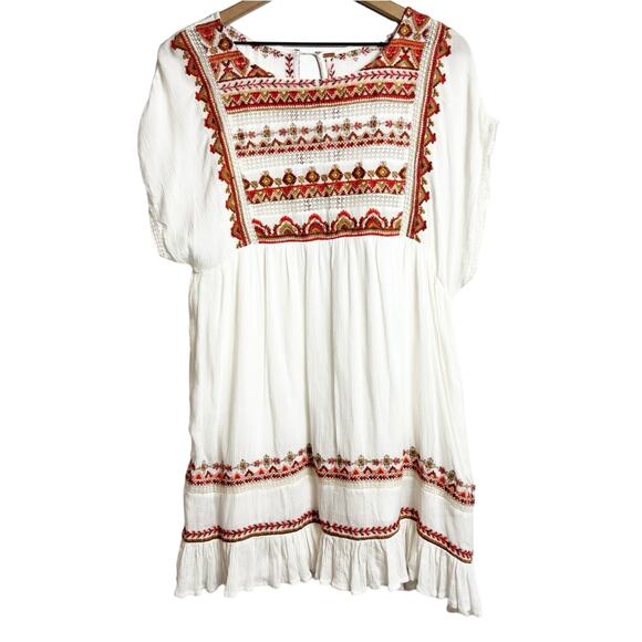 FREE PEOPLE WOMEN'S SUNRISE WANDERER IVORY BOHO DRESS SIZE MEDIUM BRAND NEW - Picture 1 of 9
